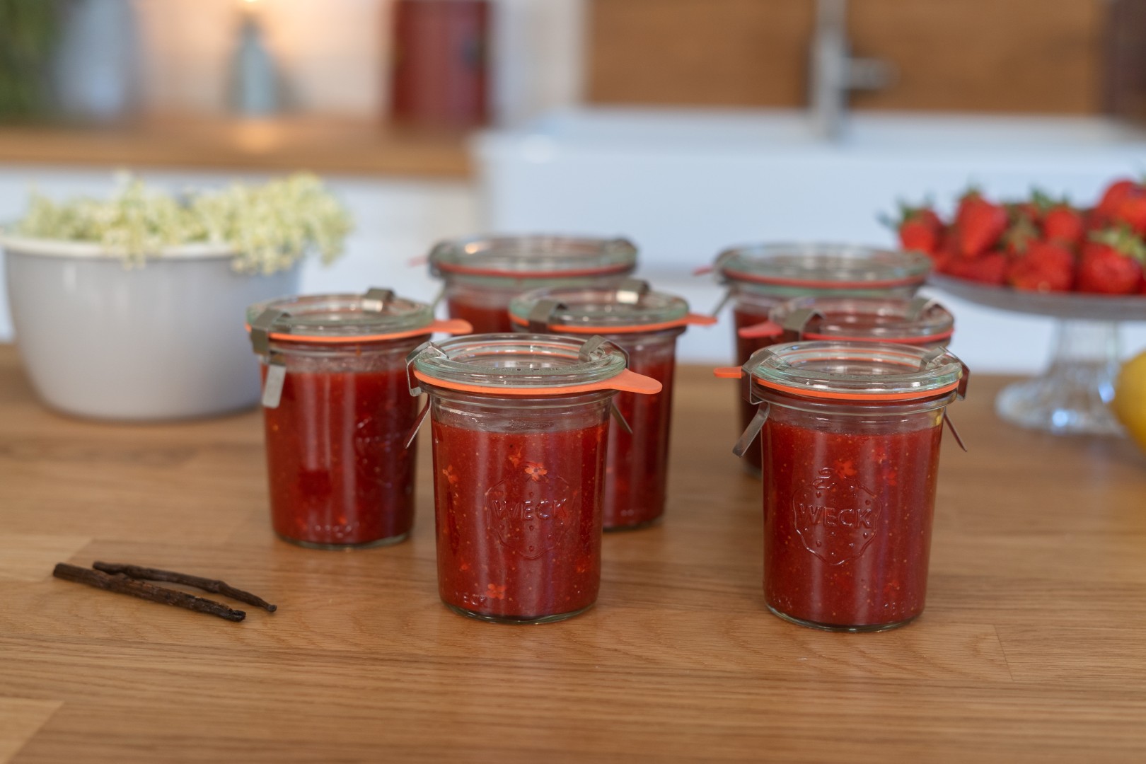 Marmelade gekocht mit Erdbeeren und Agar Agar