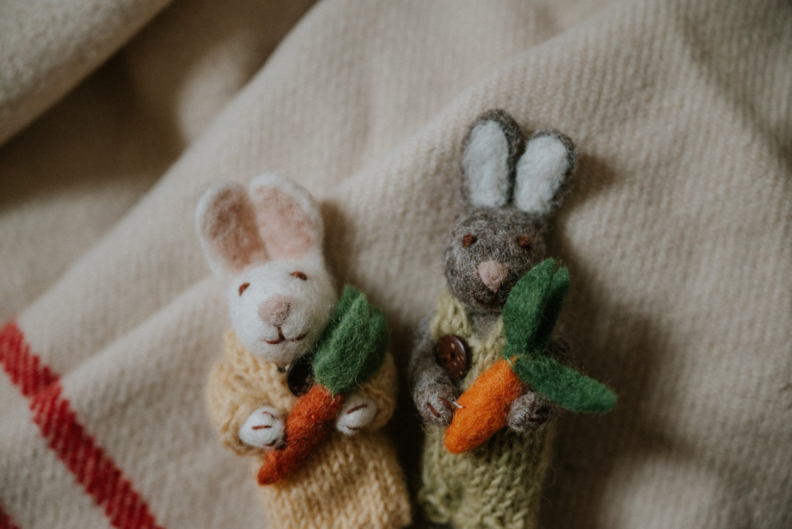 Zwei Osterhasen mit Karotte
