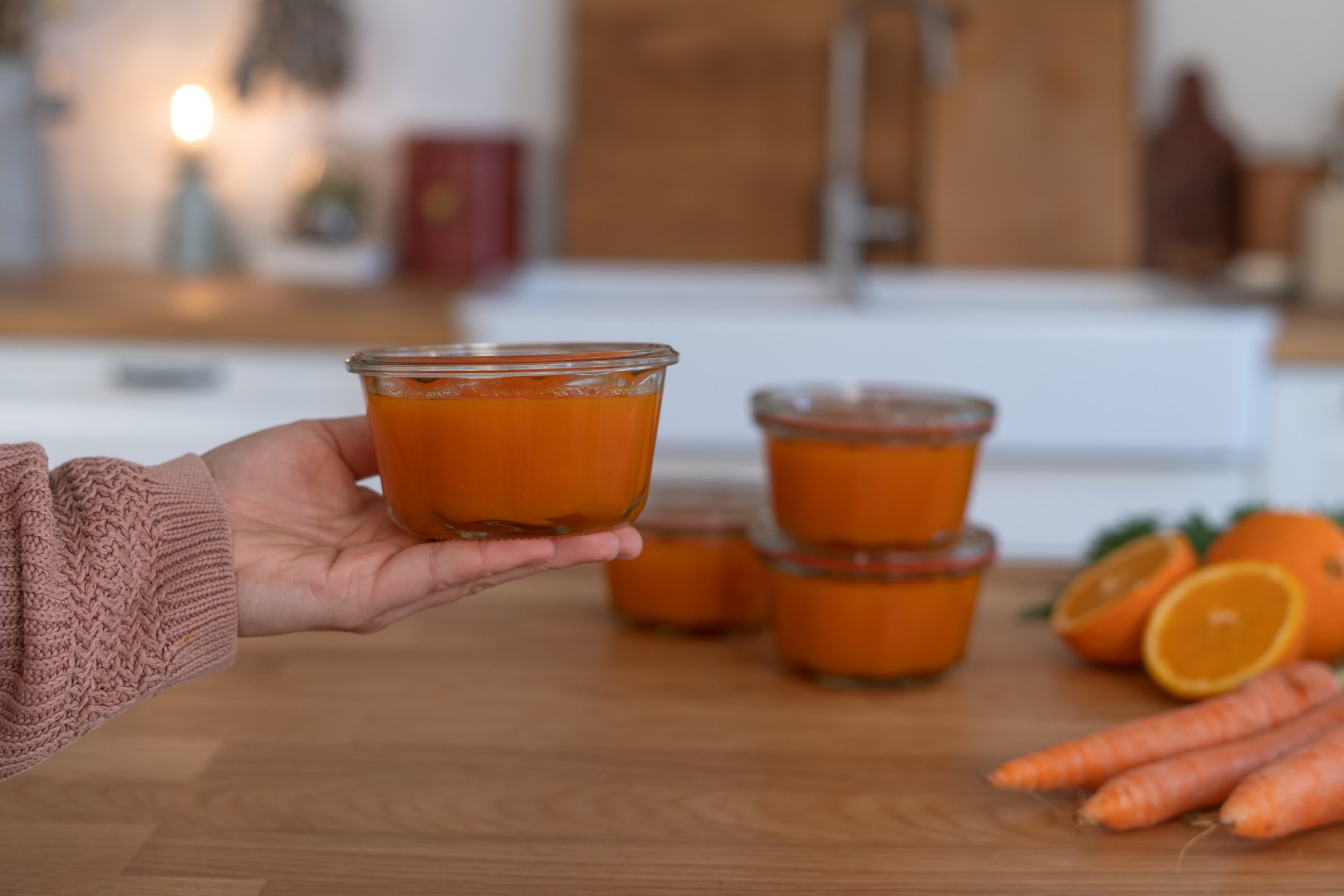 Karotten Marmelade im Weck Glas