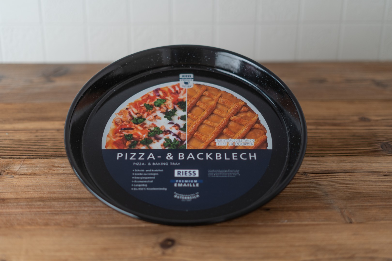 Riess Pizzablech aus Emaille - 32 cm 
