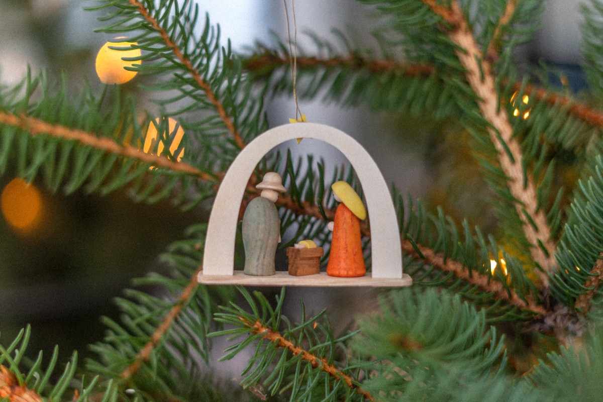 Krippe Anhänger Tannenbaum aus Holz