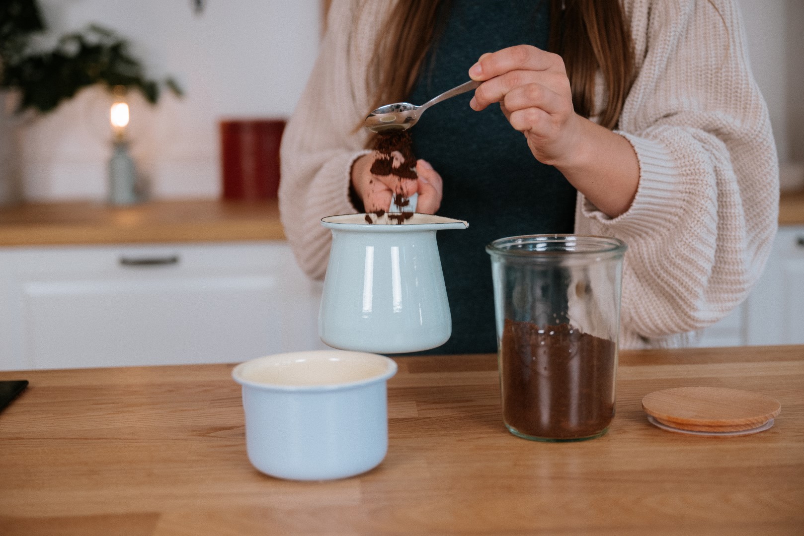 Kaffee auf dem Herd kochen