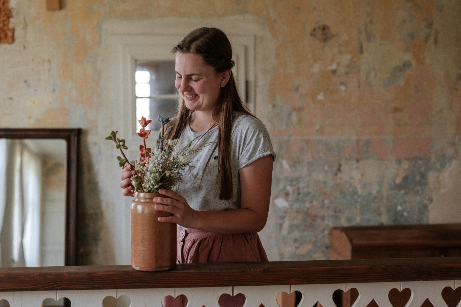 Filz Blumen für die Vase