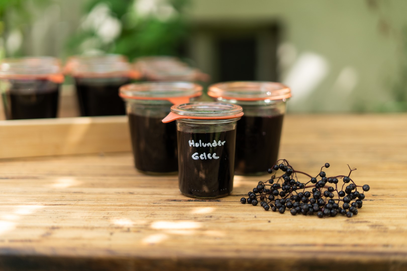 Holunderbeeren Gelee aus Saft