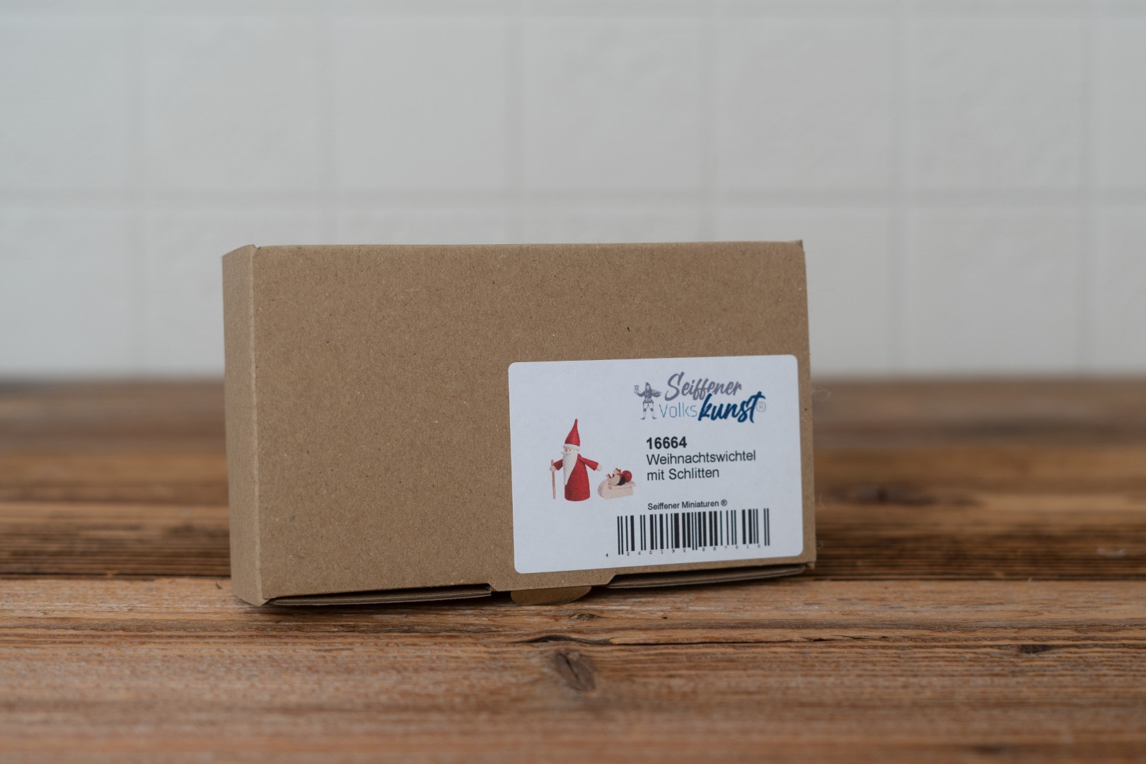 Weihnachtsmann Miniatur Verpackung aus Pappe