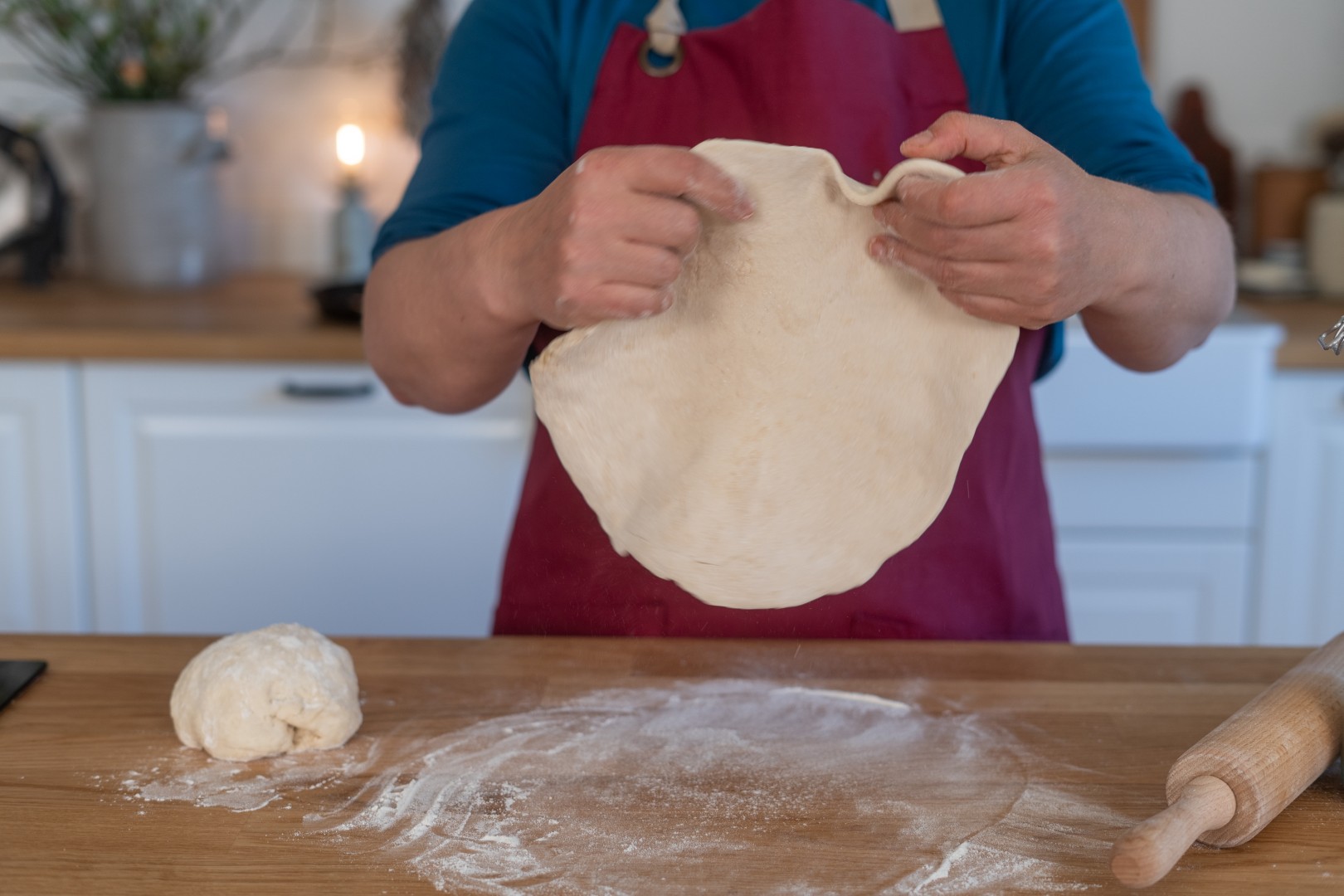 Runde Pizza für Zuhause