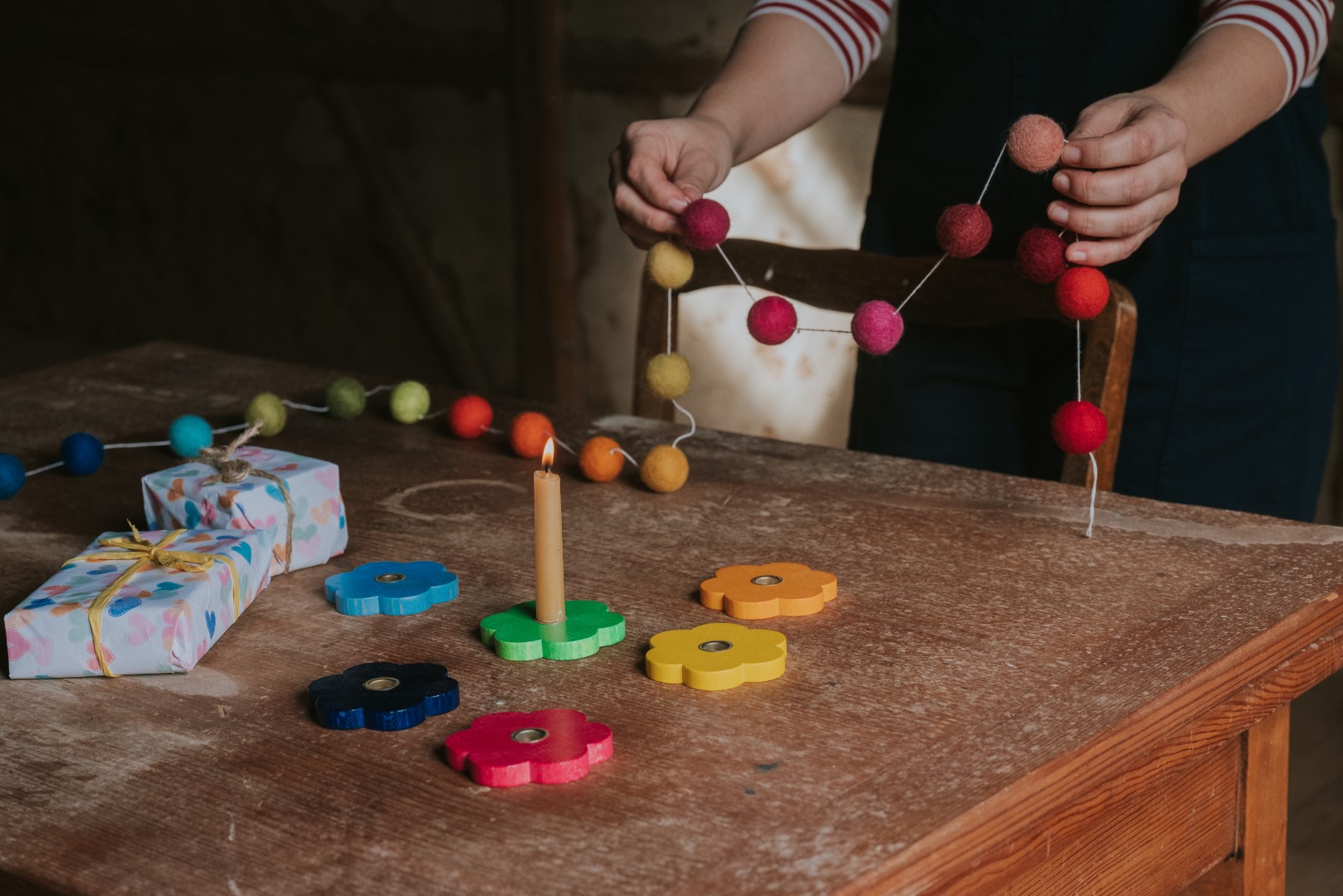 KErzenhalter Holzblumen