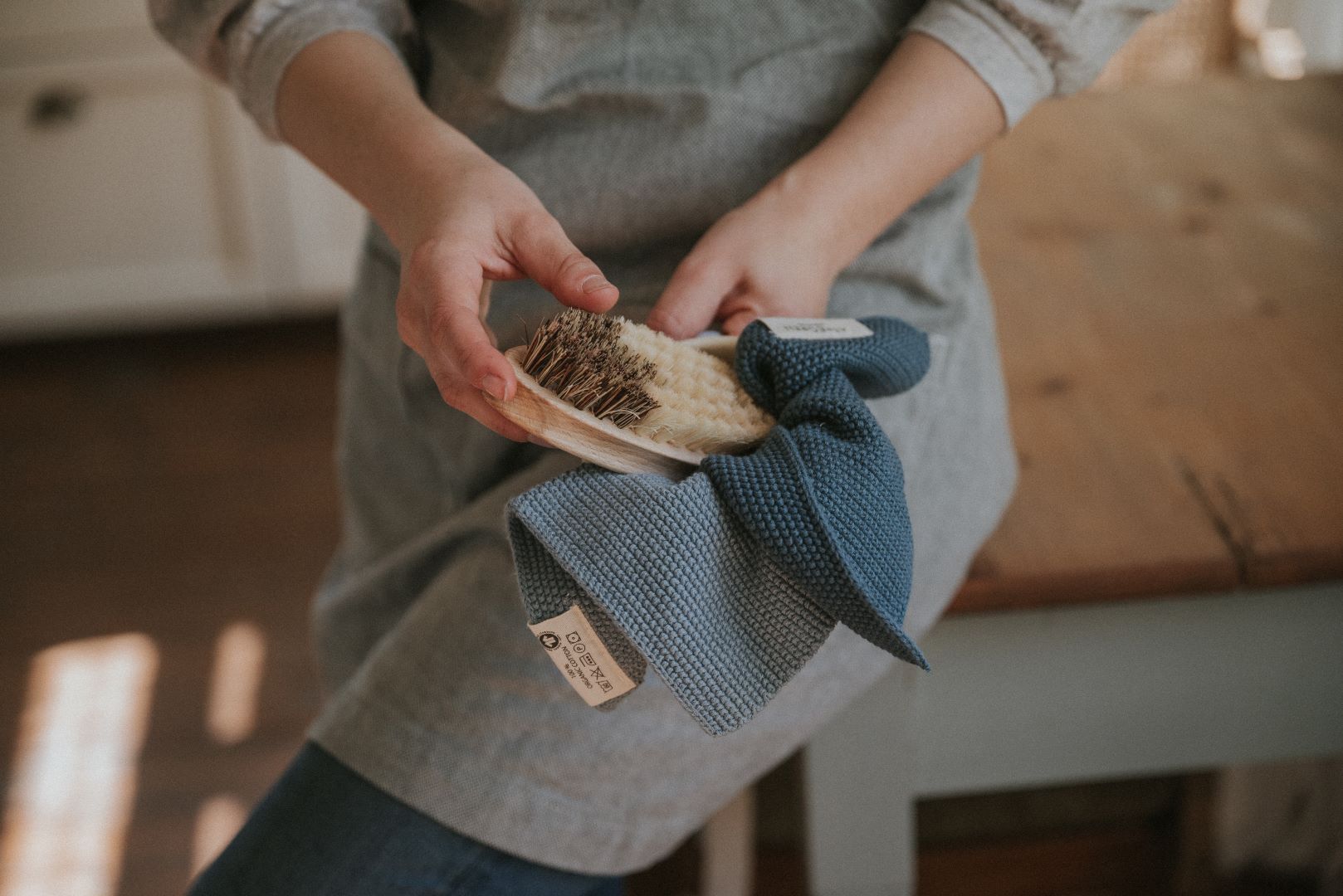 Gemüsebürste mit Spültüchern