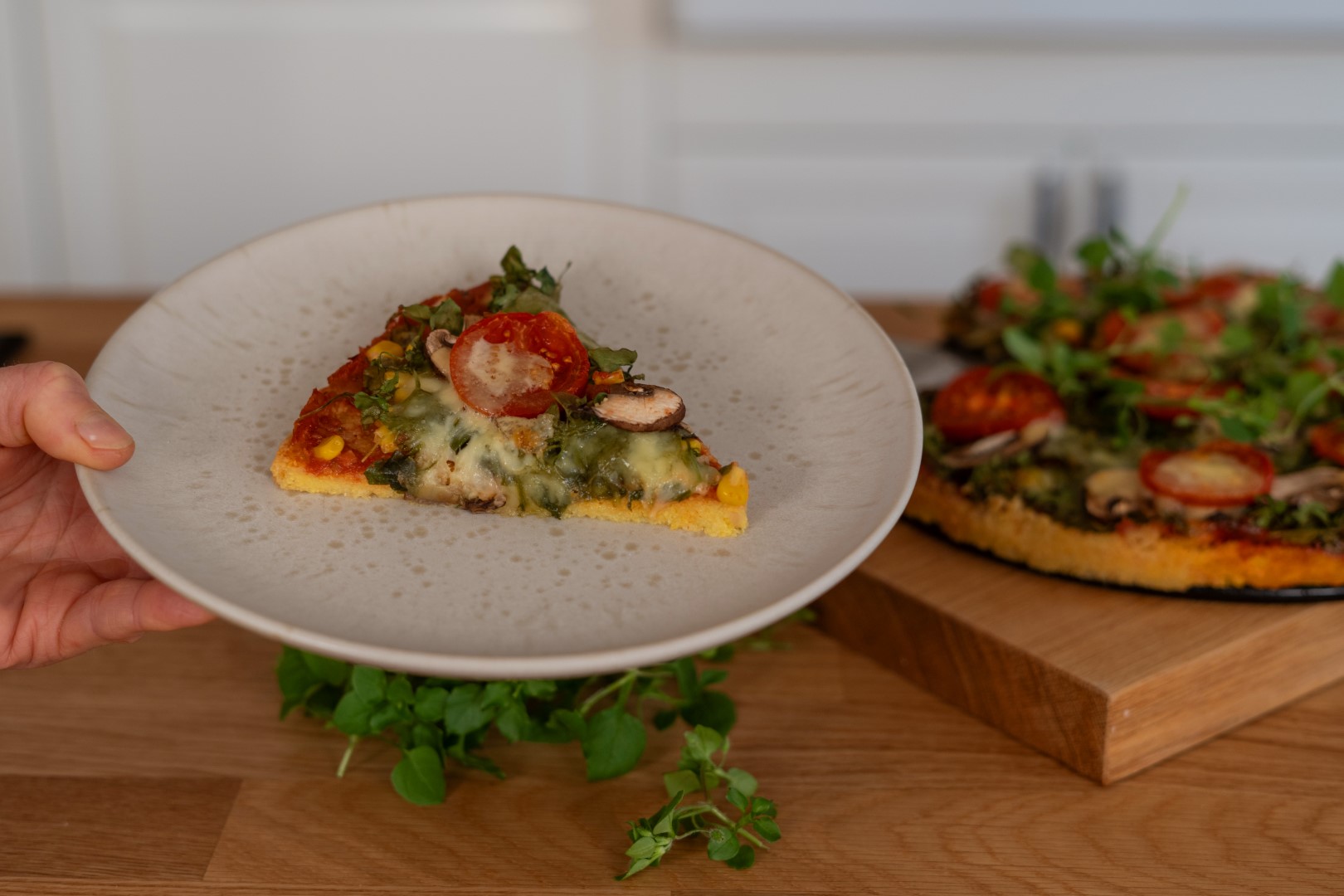 Pizza mit Vogelmiere