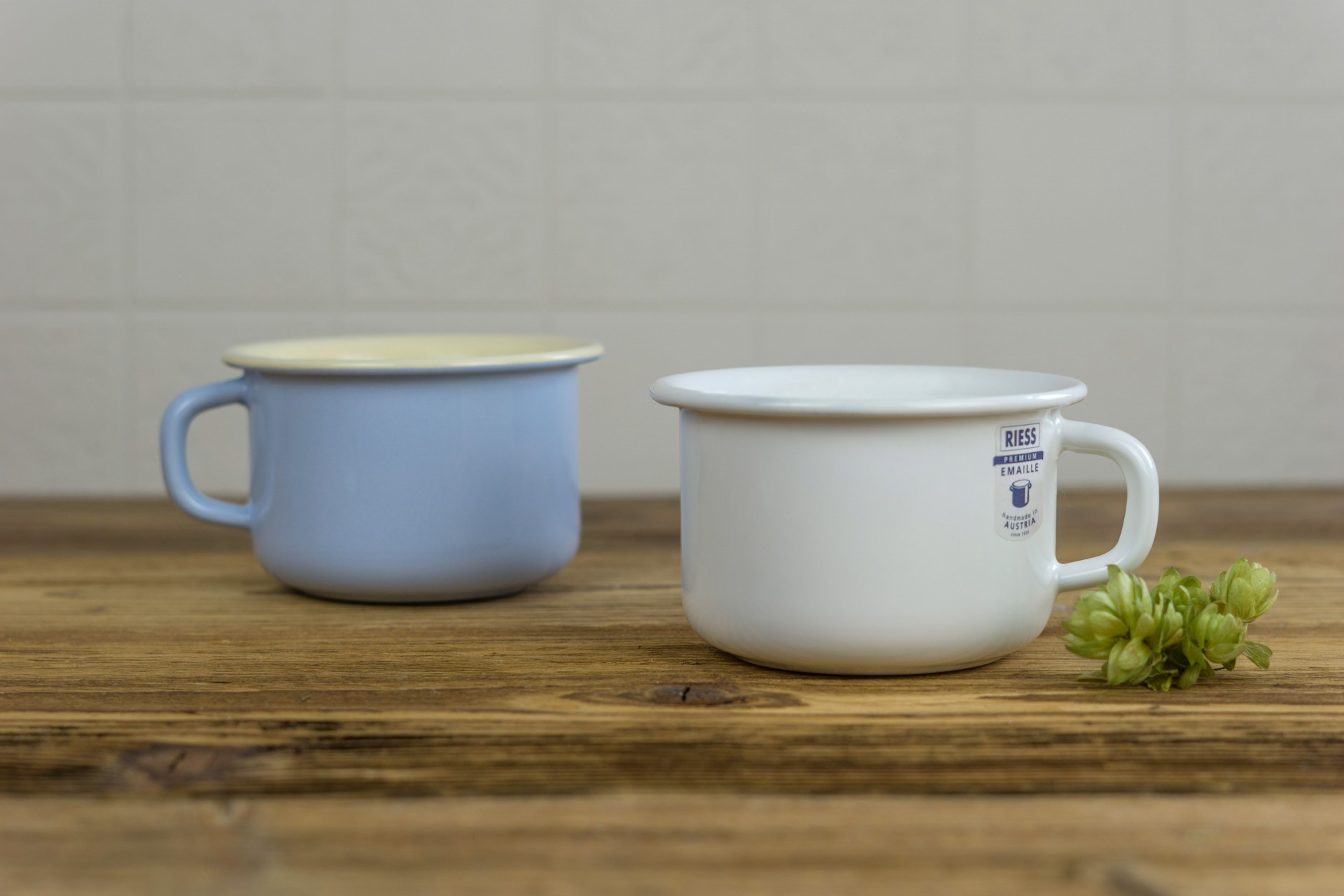 Riess Kaffeeschale: Emaille Tasse