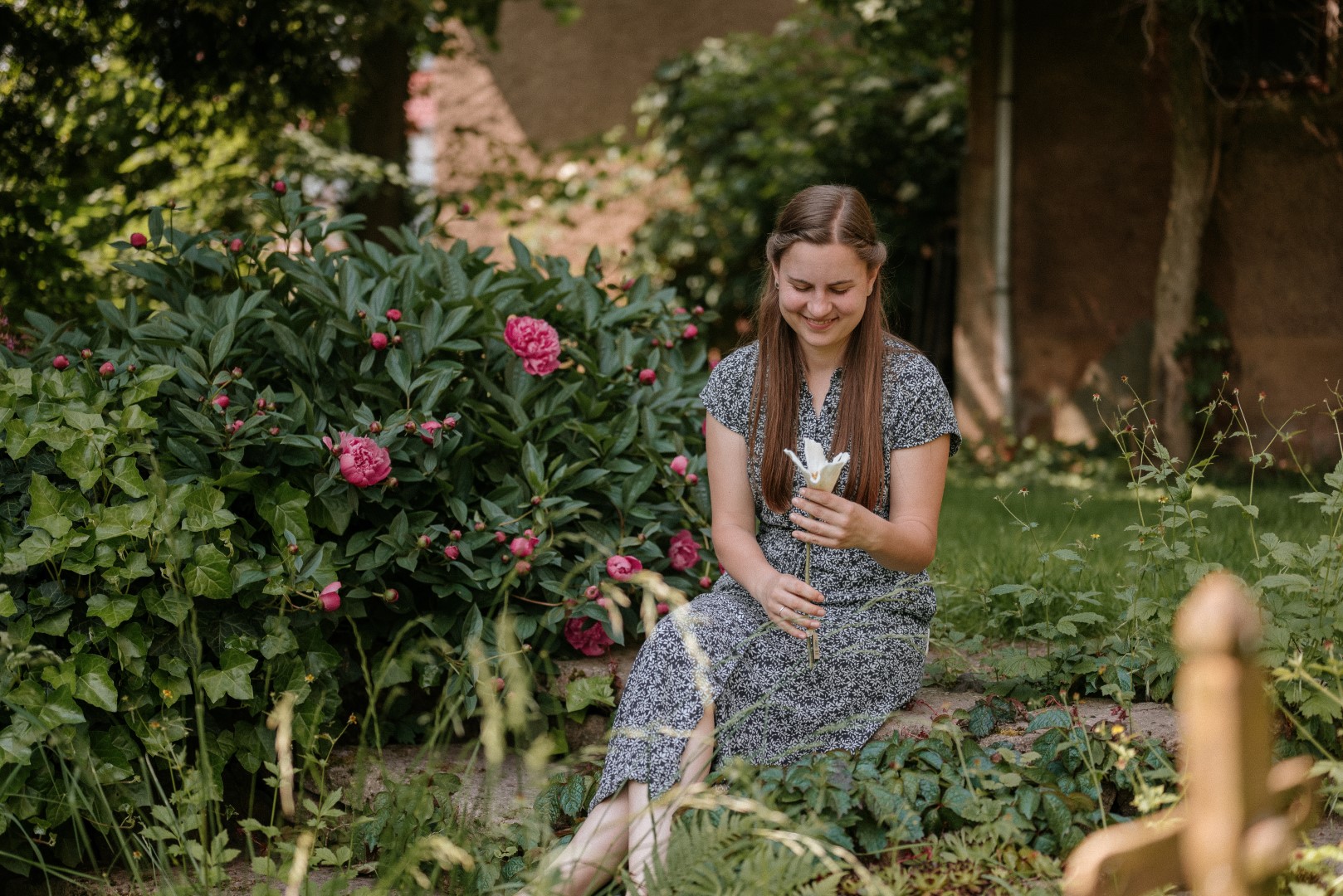 weiße Mohnblume Filz