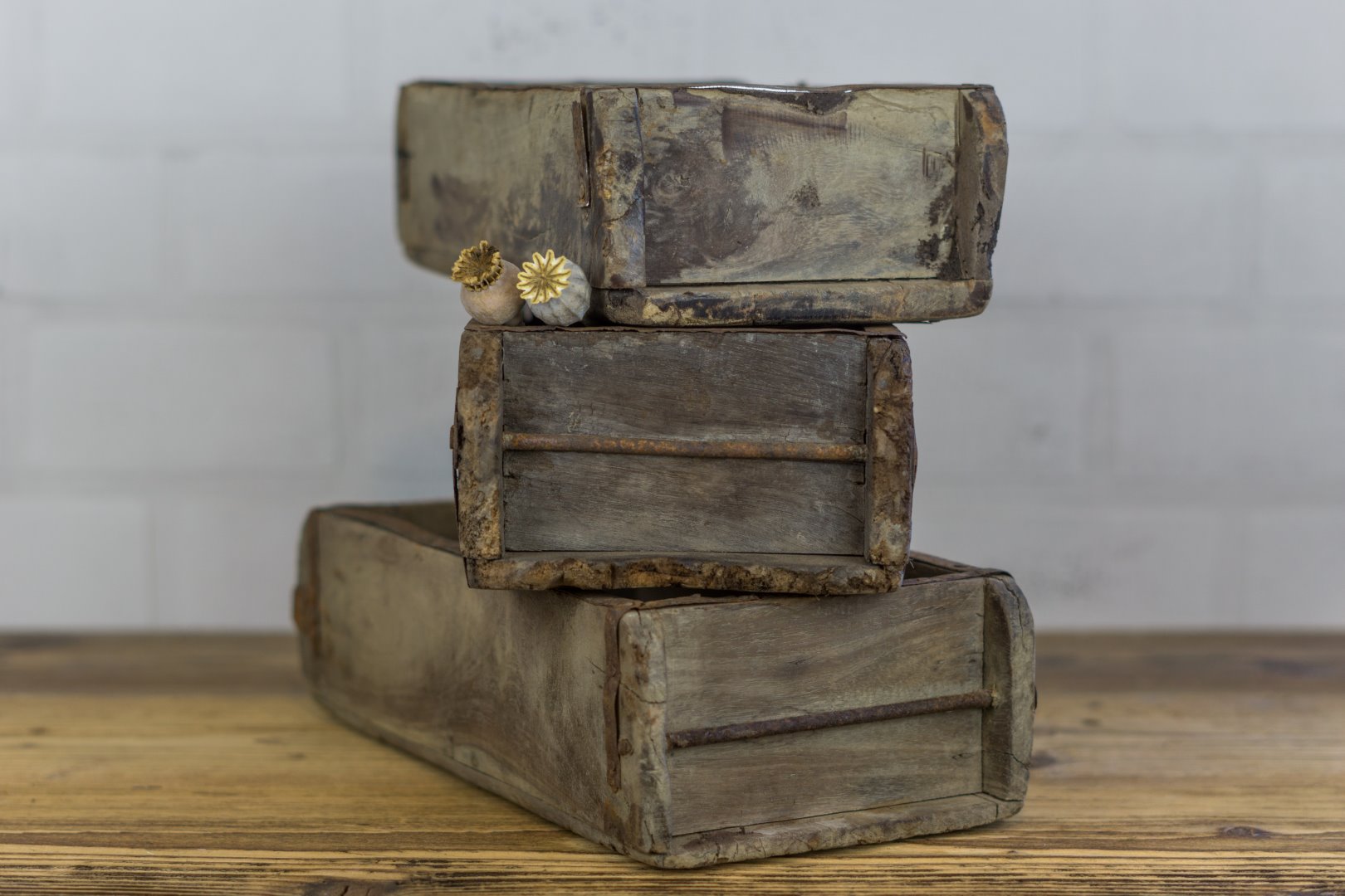 Ziegelform aus Altholz