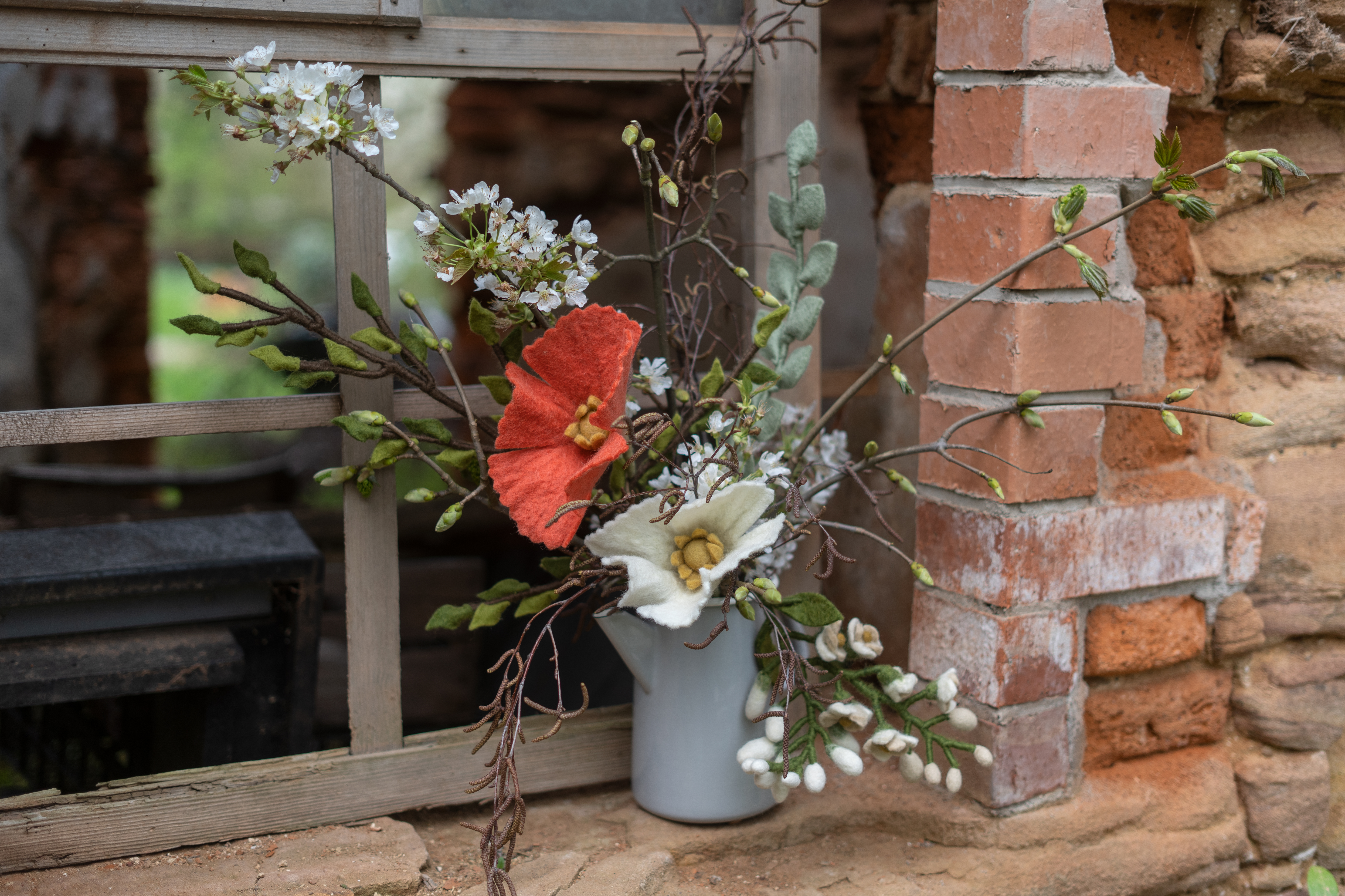 Blumenstrauß Klatschmohn aus Filz