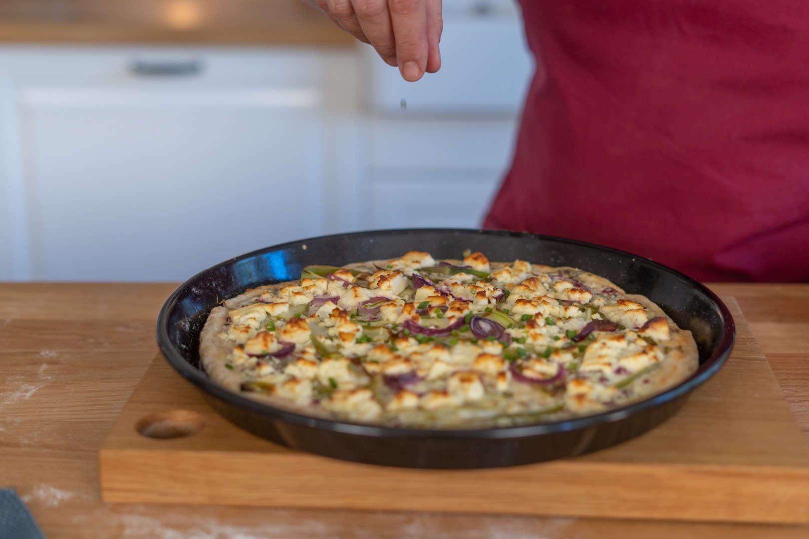 Riess Pizzablech aus Emaille - 32 cm 