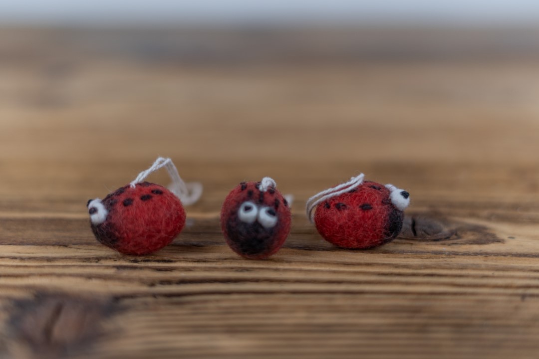 3 Marienkäfer als Anhänger