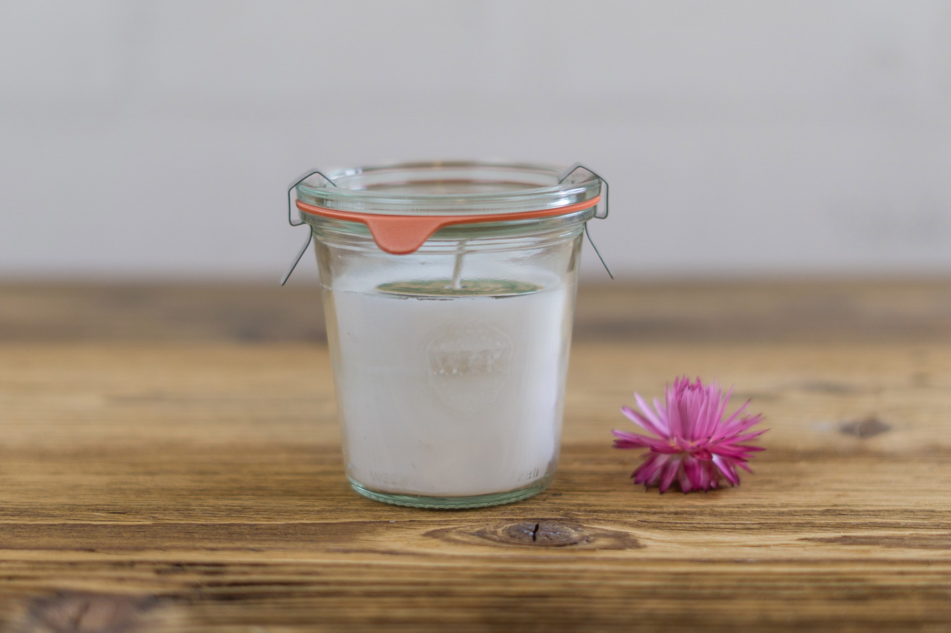 Kerze im Weck Glas, Biomasse