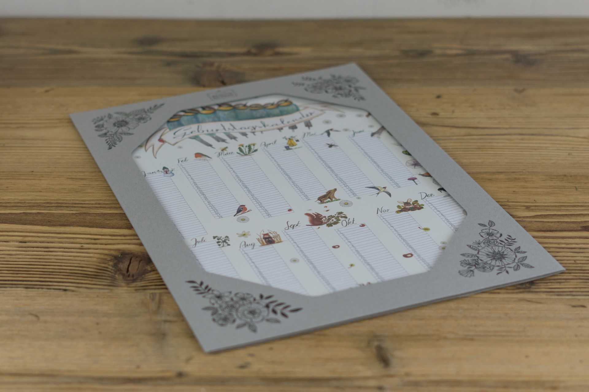 Geburtstagskalender zum Aufhängen
