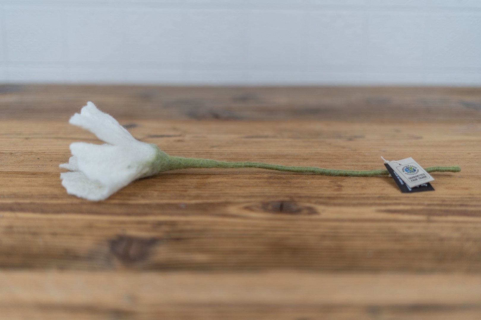 Mohnblume Filz weiß
