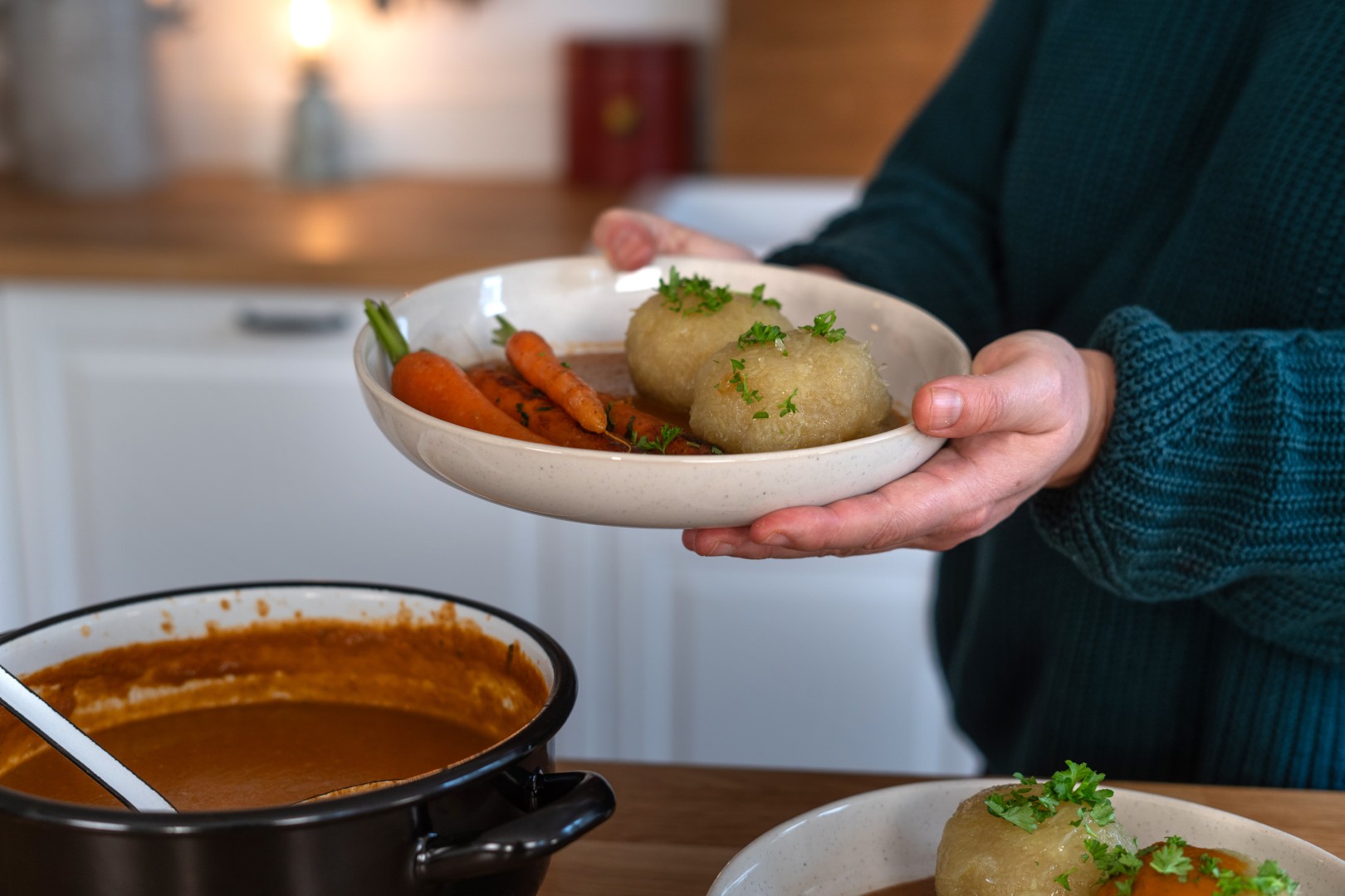 Grüne Klöße Ostermenü