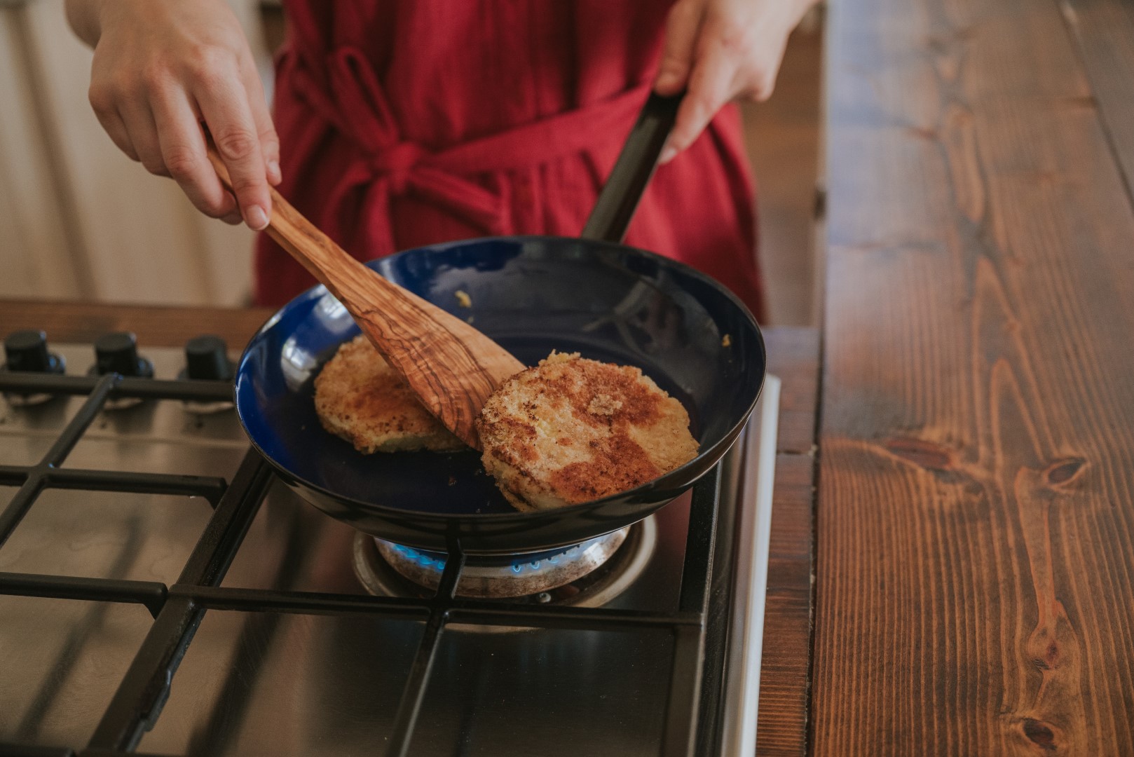 Gemüseschnitzel Riess Emaille Pfanne