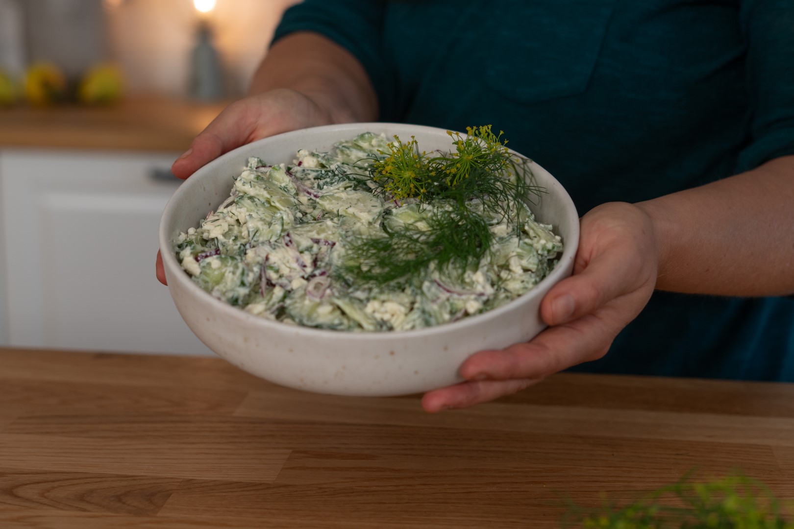 Gurken Feta Salat mit Dill