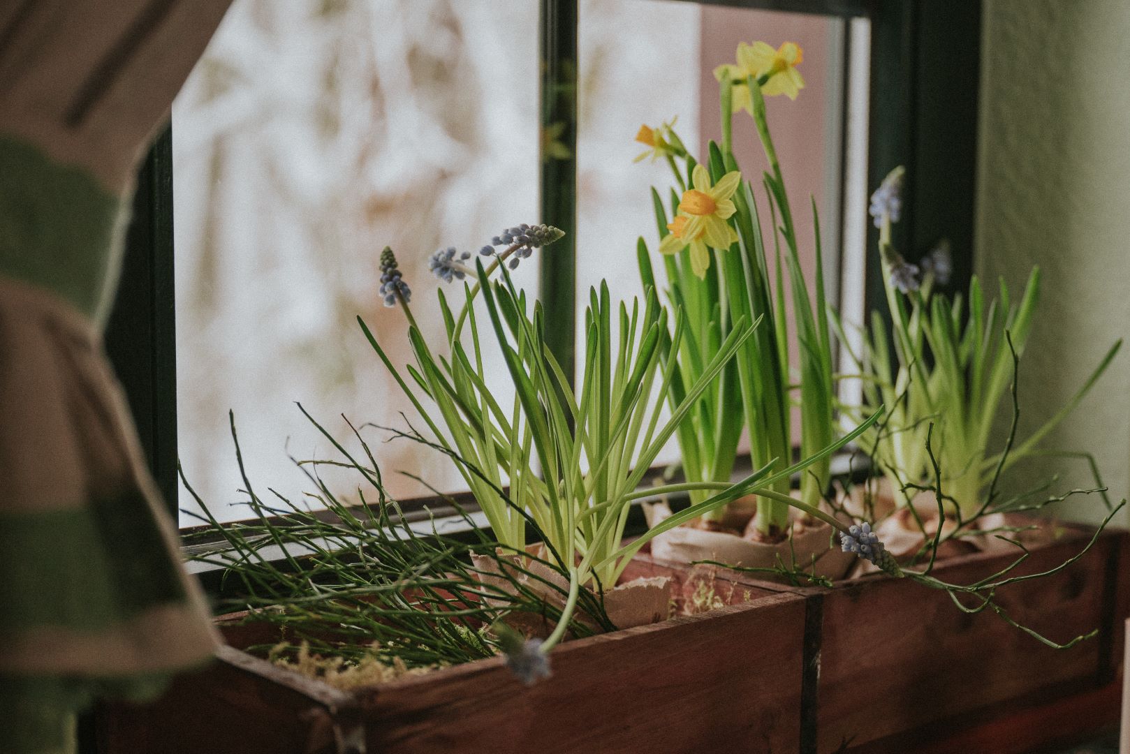 Ziegelform Holz bepflanzt