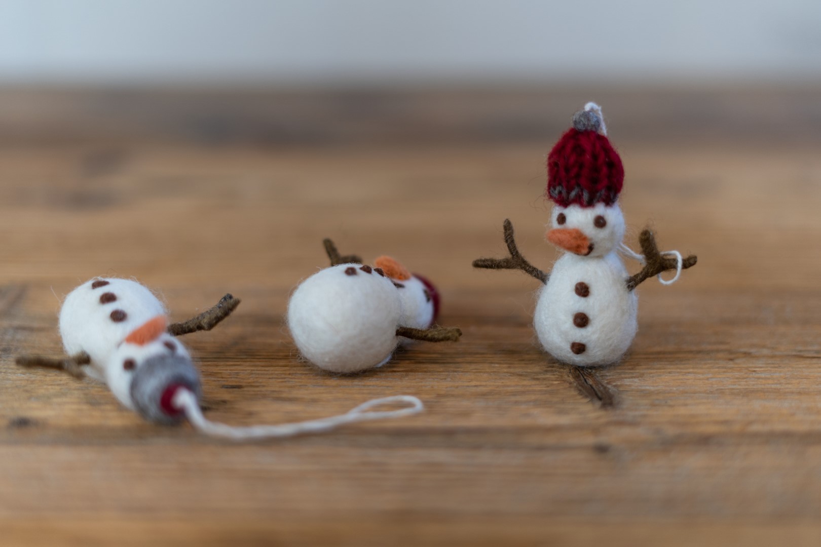 Schneemänner aus Filz